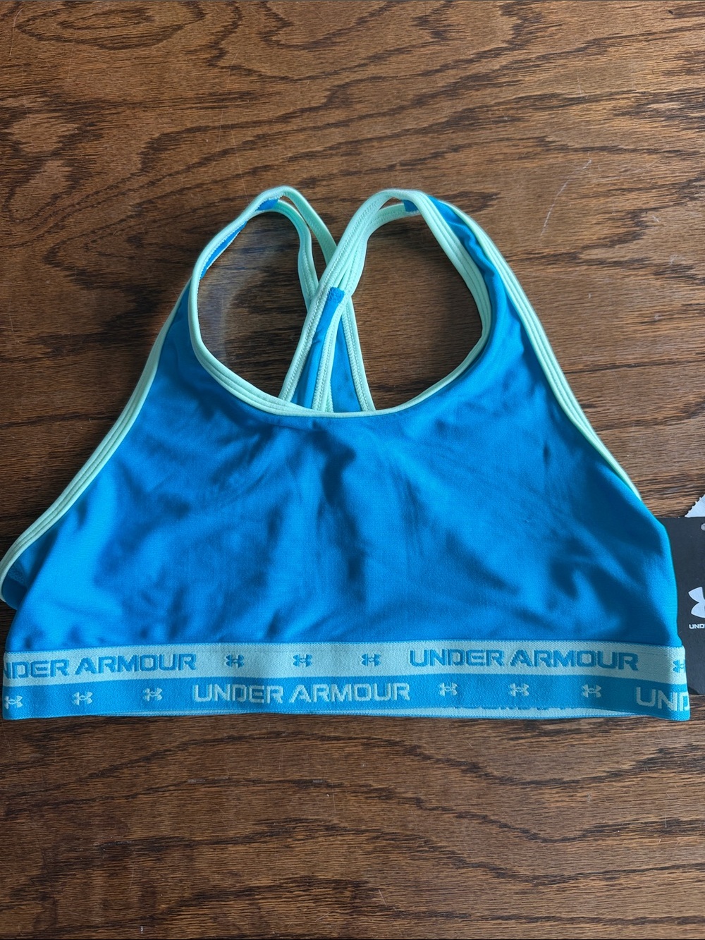 Under Armour Blue Sports Bra with Mint Trim
